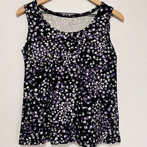 212 Collection Black, Purple And White Tank Top Sz S